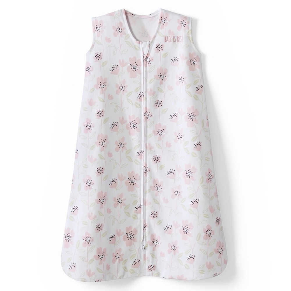 HALO SleepSack Wearable Blanket Cotton Pink Blush Wildflower 0-6M Small Baby